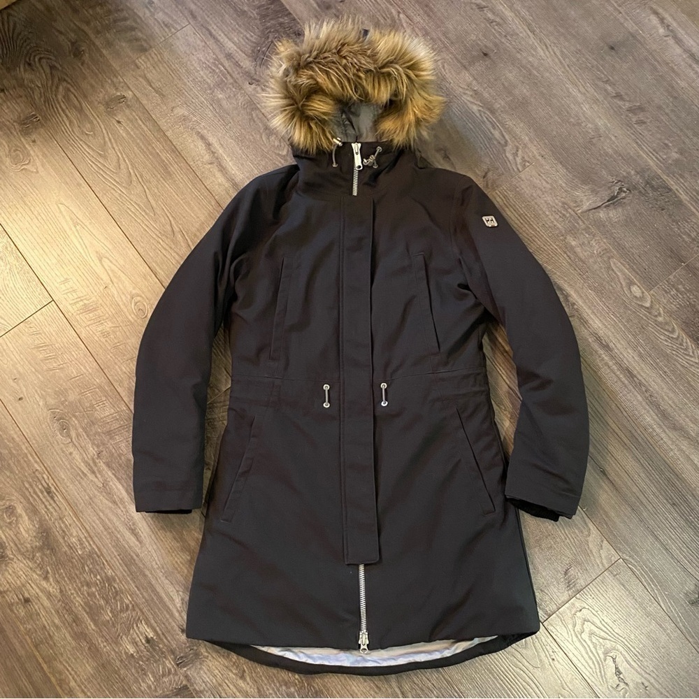 Helly Hansen winter coat parka removable faur fur trim
